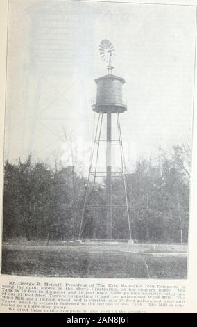 W.ECaldwell Co., Incorporated, manufacturers of all kinds of tanks, towers and tubs : large water tanks a specialty, high grade work. . asmany circumstances, such as whether the water is wanted for just the house,or also for the stock, and for sprinkling, and whether a reserve is desired toallow for probable repairs to the engine or pump or wind mill, etc. Theheight of the tank support depends principally as to its location relatively withthat of the house, and whether the outfit is to be used for fire protectionor not. In such a limited space, we can only point out the difficulties withoutgoi Stock Photo