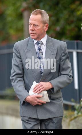 Susan Warby's husband Jon Warby outside Suffolk Coroners' Court in Ipswich, where an inquest has heard that Mr Warby received an anonymous letter highlighting errors in a medical procedure carried out on his wife at the West Suffolk Hospital in Bury St Edmunds on August 30. Stock Photo