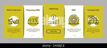 Tow Truck Transport Onboarding Elements Icons Set Vector Stock Vector