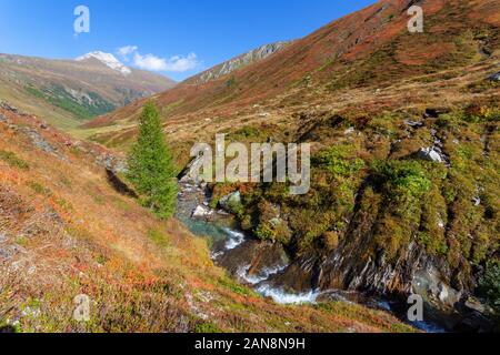 The upper course of the Mur (Mura) River in Austrian Alps Stock Photo