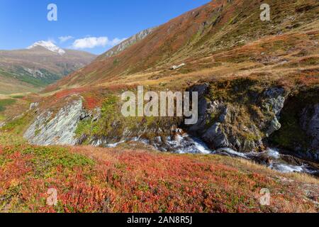 The upper course of the Mur (Mura) River in Austrian Alps Stock Photo