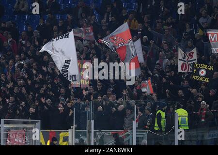 Rome, Italy. 14th Jan, 2020. Supporters of Cremonese during the Italian Cup match between Lazio and Cremonese at Stadio Olimpico, Rome, Italy on 14 January 2020. Photo by Giuseppe Maffia. Credit: UK Sports Pics Ltd/Alamy Live News Stock Photo