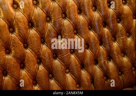 Vintage brown leather sofa background Stock Photo