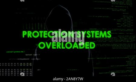 Protection systems overloaded, ddos attacks on government and private sites Stock Photo