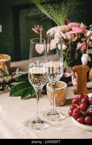 st. Valentines day table setting Stock Photo