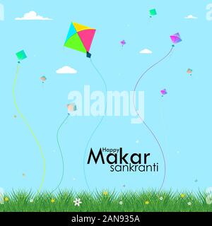 illustration of Happy Makar Sankranti festival Stock Vector