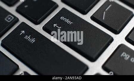 Enter and shift buttons on keyboard, text editing combination, insert line break Stock Photo