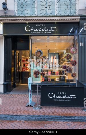 Hotel Chocolate shop front in New Street, Birmingham, West Midlands, UK Stock Photo