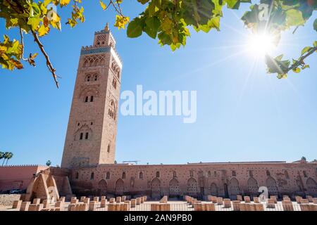 Koutoubia mosque from 12th century in old town of Marrakech, Morocco Stock Photo