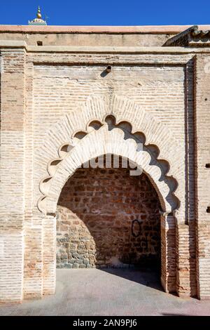 Architectural detail of mosque from 12th century in old town of Marrakech, Morocco Stock Photo