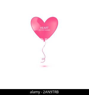 Heart Heart balloon abstract banner collections. Organic or fluid shapes with pastel neon color design. Usable for web, social media, print, banner Stock Vector