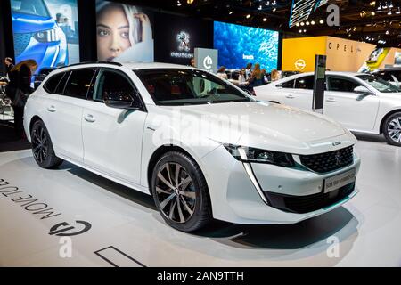 Brussels Jan 9 2020 New Peugeot 508 Sw Hybrid Gt Line Car Model Presented At The Brussels Autosalon 2020 Motor Show Stock Photo Alamy