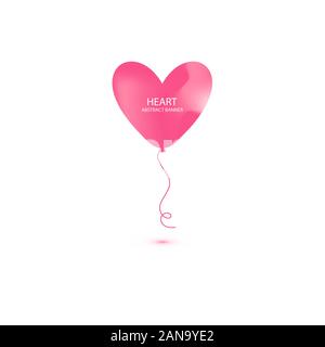 Heart Heart balloon abstract banner collections. Organic or fluid shapes with pastel neon color design. Usable for web, social media, print, banner Stock Vector