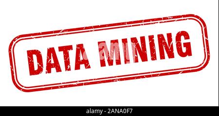 data mining stamp. data mining square grunge red sign Stock Vector