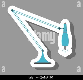 Desk lamp icon that symbolizes office and work. All the objects, shadows and background are in different layers. Stock Vector