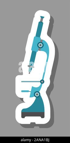 Microscope icon that symbolizes science and analysis. All the objects, shadows and background are in different layers. Stock Vector