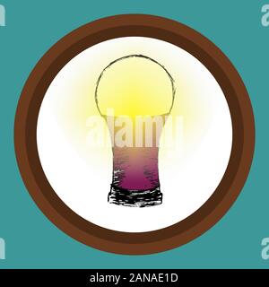 A light bulb drawn by hand on a white background. Stock Vector