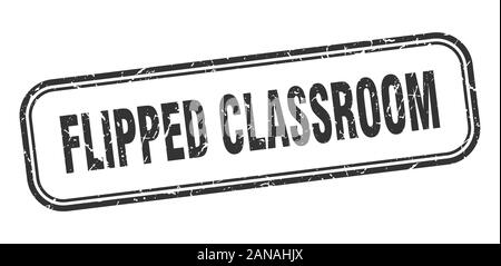 flipped classroom stamp. flipped classroom square grunge black sign Stock Vector