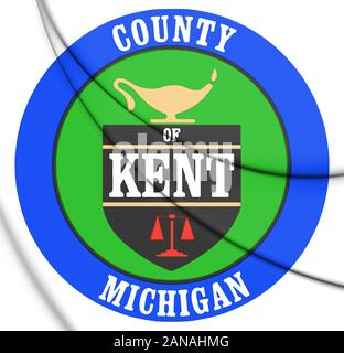 3D Seal of Kent County (Michigan), USA. 3D Illustration. Stock Photo