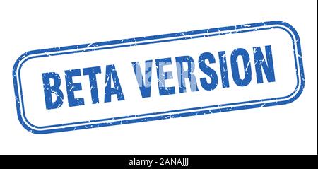beta version stamp. beta version square grunge blue sign Stock Vector