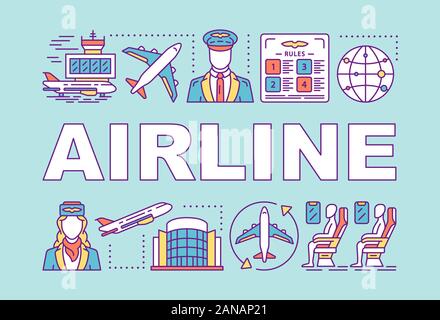 Terminal word concepts banner. Airport service for passengers. Airline ...