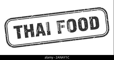 thai food stamp. thai food square grunge black sign Stock Vector