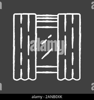 Window panel pair chalk icon. Home decorating drapery fabric. Blackout liner. Room darkening. Kitchen monochrome shades on cornice. Grommet curtains. Stock Vector
