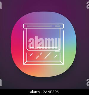 Roller shades app icon. Window blinds. Kitchen, room darkening decoration. Vertical jalousie. Window blackout treatments. UI/UX user interface. Web or Stock Vector