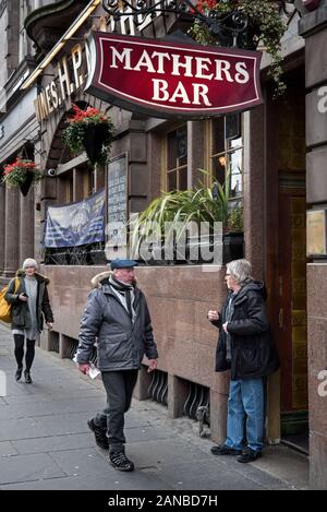 Entrance to Mathers Bar on Queensferry Street, Edinburgh, Scotland, UK. Stock Photo