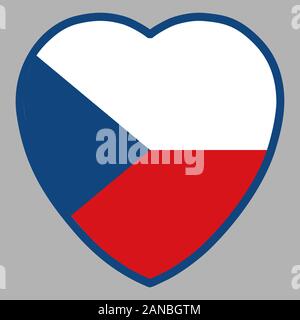 Czech Republic Flag In Heart Shape Vector illustration Eps 10. Stock Vector