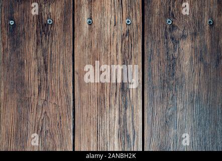top view of dark rustic wooden table, wooden planks background Stock Photo