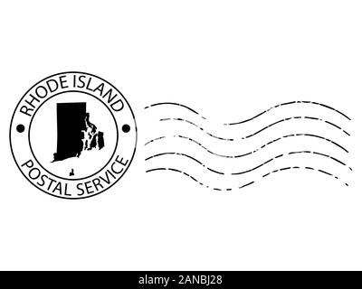 Rhode Island postal stamp Vector illustration Eps 10 Stock Vector