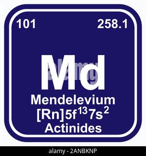 Mendelevium Periodic Table of the Elements Vector illustration eps 10 Stock Vector