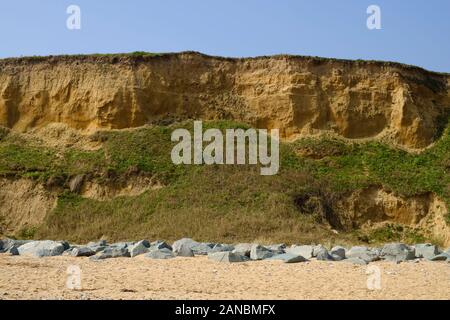 California sands cliffs and beach, Norfolk, England, UK Stock Photo