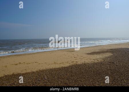 California sands cliffs and beach, Norfolk, England, UK Stock Photo