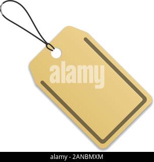 blank cardboard price tag lable with string vector illustration Stock Vector