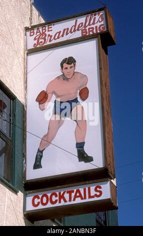 Sign for Babe Brandelli's Brig a bar on Abbot Kinney Blvd. in Venice, CA Stock Photo