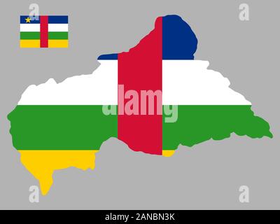 Central African Republic Map Flag Vector Stock Vector