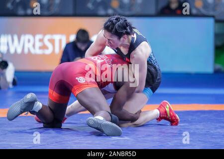 feng zhou (cina) during 1Â° Ranking Series International Tournament - Day2, Wrestling in Roma, Italy, January 16 2020 Stock Photo