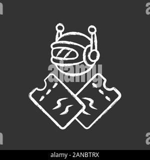 Scalper bot chalk icon. Tickets wholesale buying scalping bot. Online bulk purchases. Digital marketing. Internet application. Artificial intelligence Stock Vector