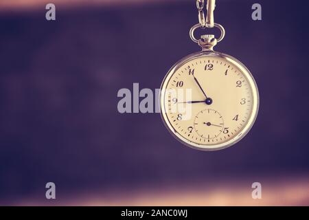 Time Passing Concept. Old Pocket Watch. Deadline, Running Out of Time and Urgency.