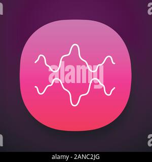 Abstract fluid waveforms app icon. Music rhythm, digital soundwave, frequency curves. Asymmetrical wavy lines. UI/UX user interface. Web or mobile app Stock Vector