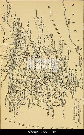 Espaäna pintoresca; the life and customs of Spain in story and legend . ses. 23. ¿Cuál es la mayor ciudad de esa provincia?24. ¿Cuáles son los característicos de la población? 25. Des-criba Vd. el traje aragonés. PREGUNTAS I99 V26. ¿Cuáles son las provincias vascongadas? 27. ¿De quéraza son los vascongados ? 28. ¿ Cuál es su idioma ? 29. ¿ Quiénesson los héroes de los vascos ? 30. ¿ Cómo se distinguieron ?31. ¿ Cuáles son las ocupaciones favoritas de los vascos ? VI32. ¿En qué región de España está Galicia? ^;^. ¿Cuálesson los característicos celtas que predominan en sus habitantes ?34. ¿ Por Stock Photo