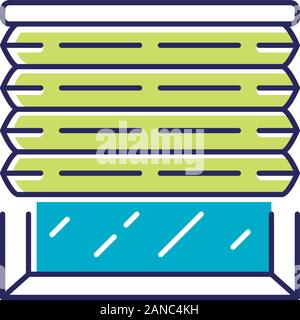 Pleated blinds color icon. Cellular shades. House and office window blinds. Room darkening decoration, roller shutters, jalousie. Interior design, hom Stock Vector