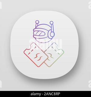 Scalper bot app icon. Tickets wholesale buying scalping bot. Online bulk purchases. Artificial intelligence. UI/UX user interface. Web or mobile appli Stock Vector
