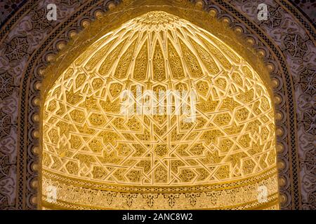 decorated stucco mihrab, Grand Mosque, Kuwait Stock Photo