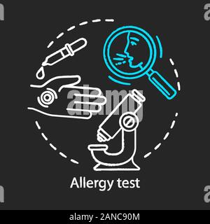 Allergy test chalk concept icon. Allergic reaction diagnosis idea