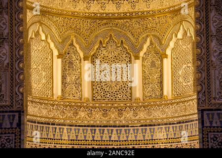 decorated stucco mihrab, Grand Mosque, Kuwait Stock Photo