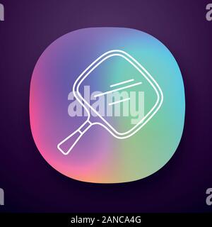 Hand mirror app icon. Small mobile tool for self-shaving and makeup. Hairstylist accessory. UI/UX user interface. Web or mobile application. Vector is Stock Vector