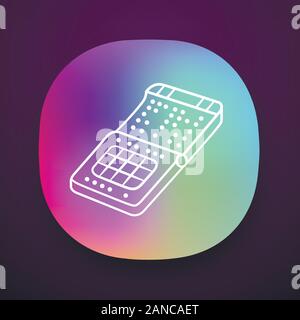 Braille print smartphone linear icon. Phone with braille, tactile ...